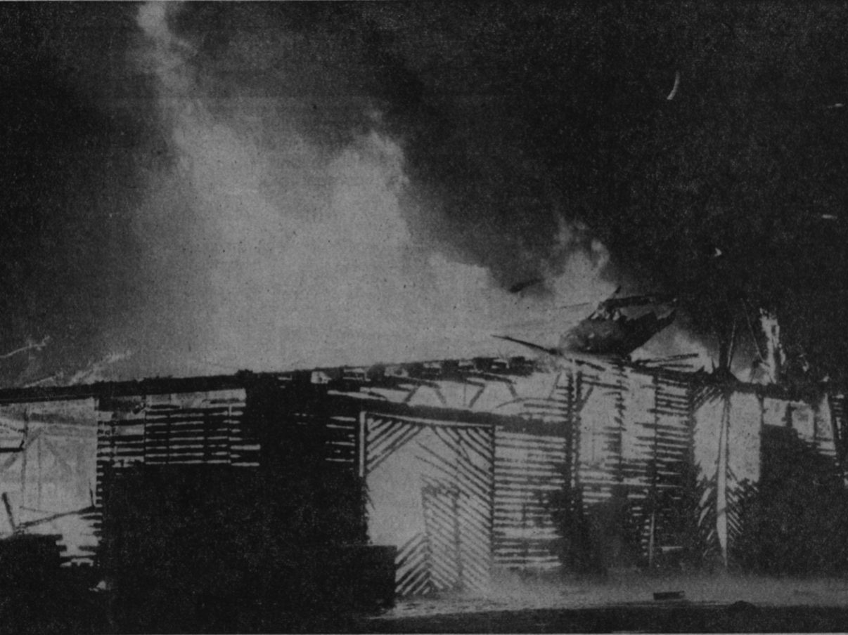 8 entreprises en feu 320 hommes mobilisés terrible nuit à Meyrin: en renfort à Meyrin le 18 juillet 1975