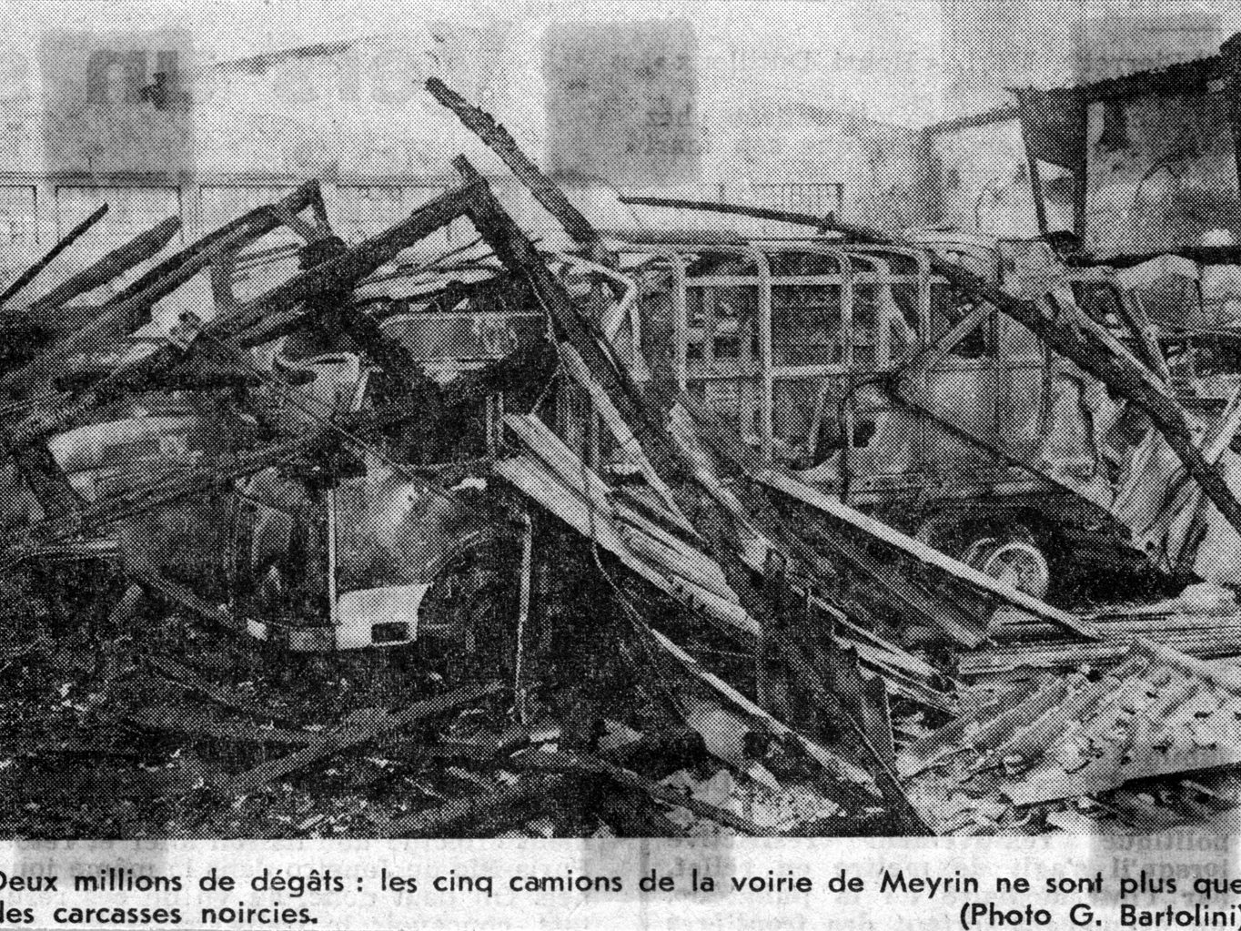 Incendie - 1974 - Dépot Rue Cardinal Journet