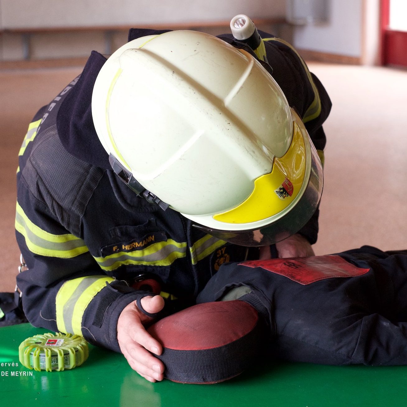 Prise en charge d'un enfant - sauvé lors de l'exercice